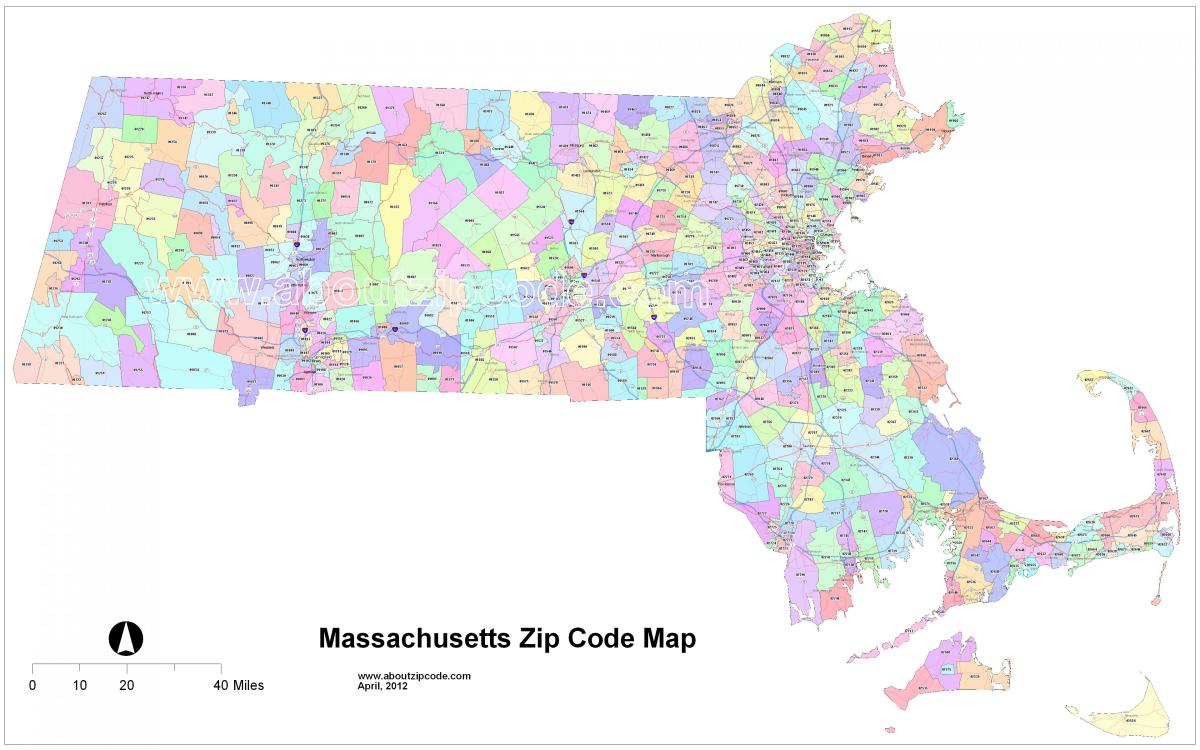 Почтовый индекс карта Бостон