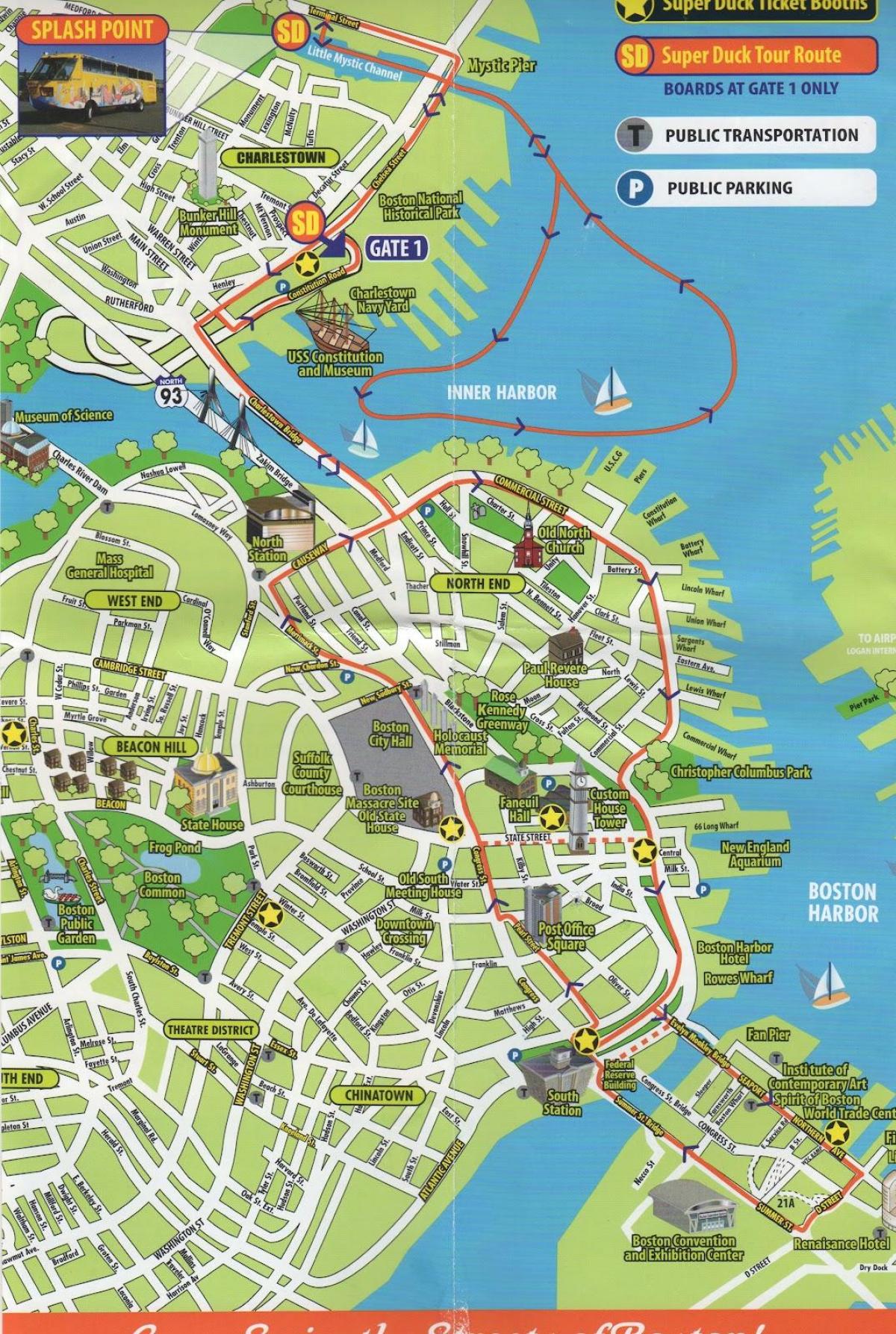 карта достопримечательности Бостона