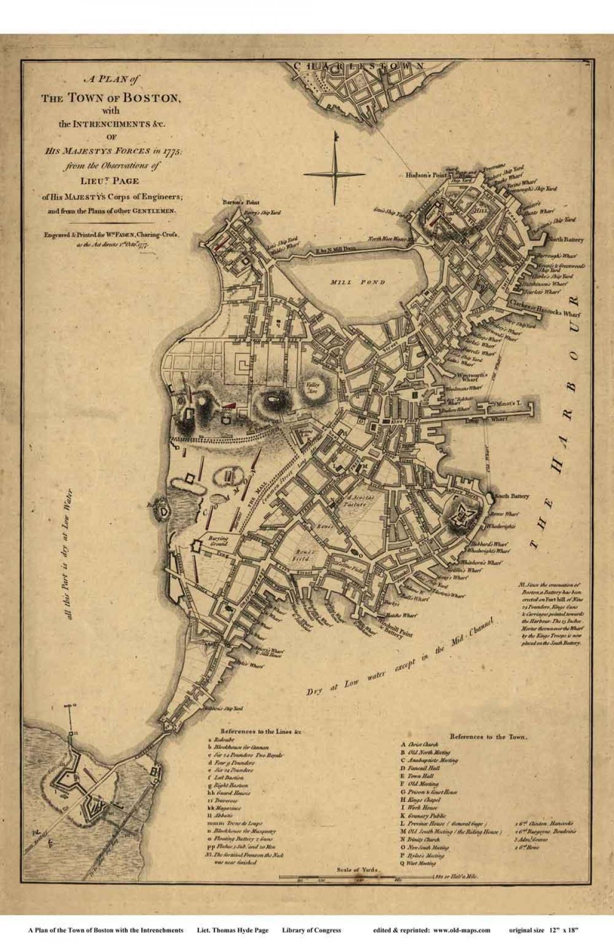 карта исторического Бостона