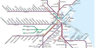Пригородные железнодорожные карте Бостона