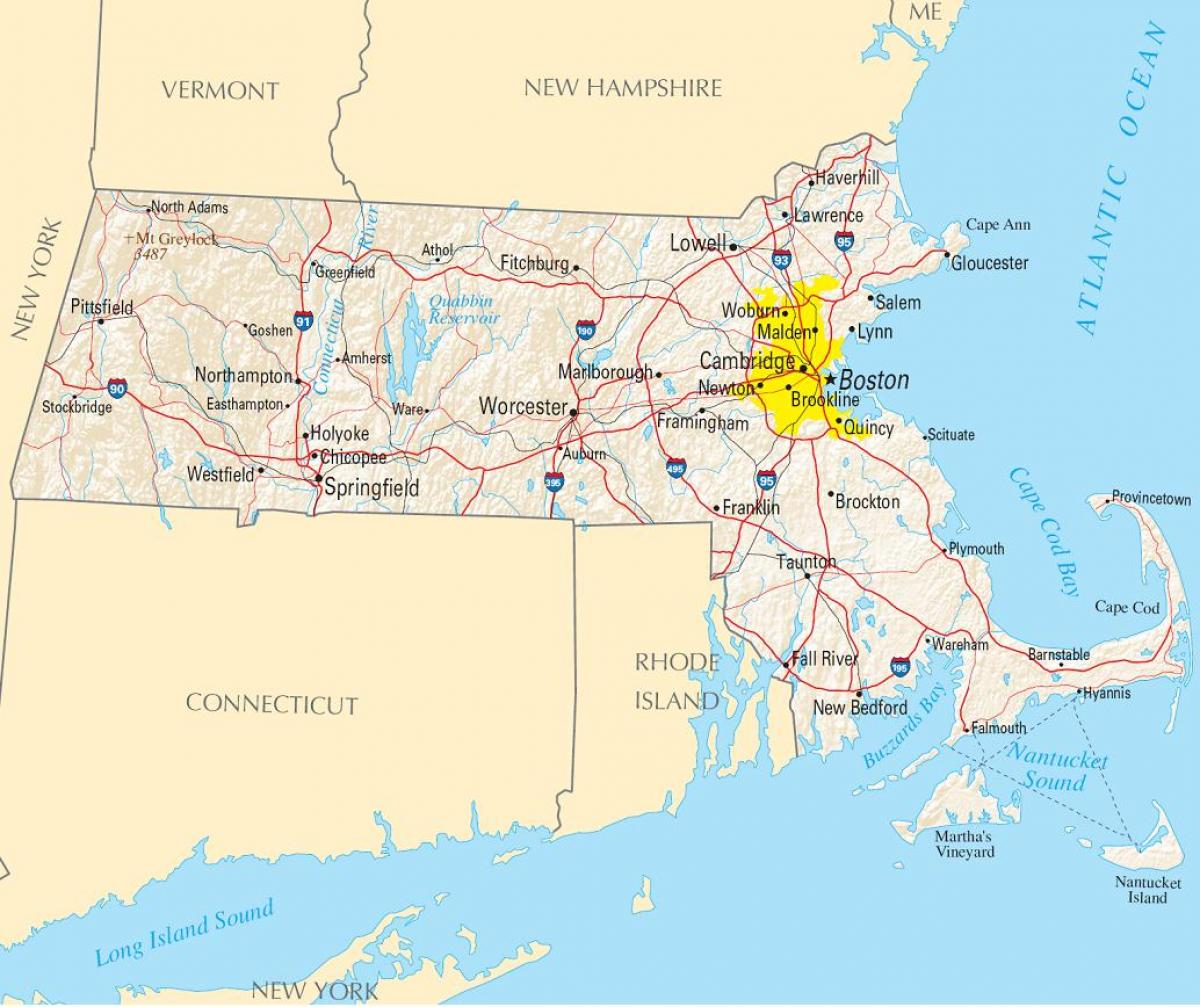 Бостон на карте