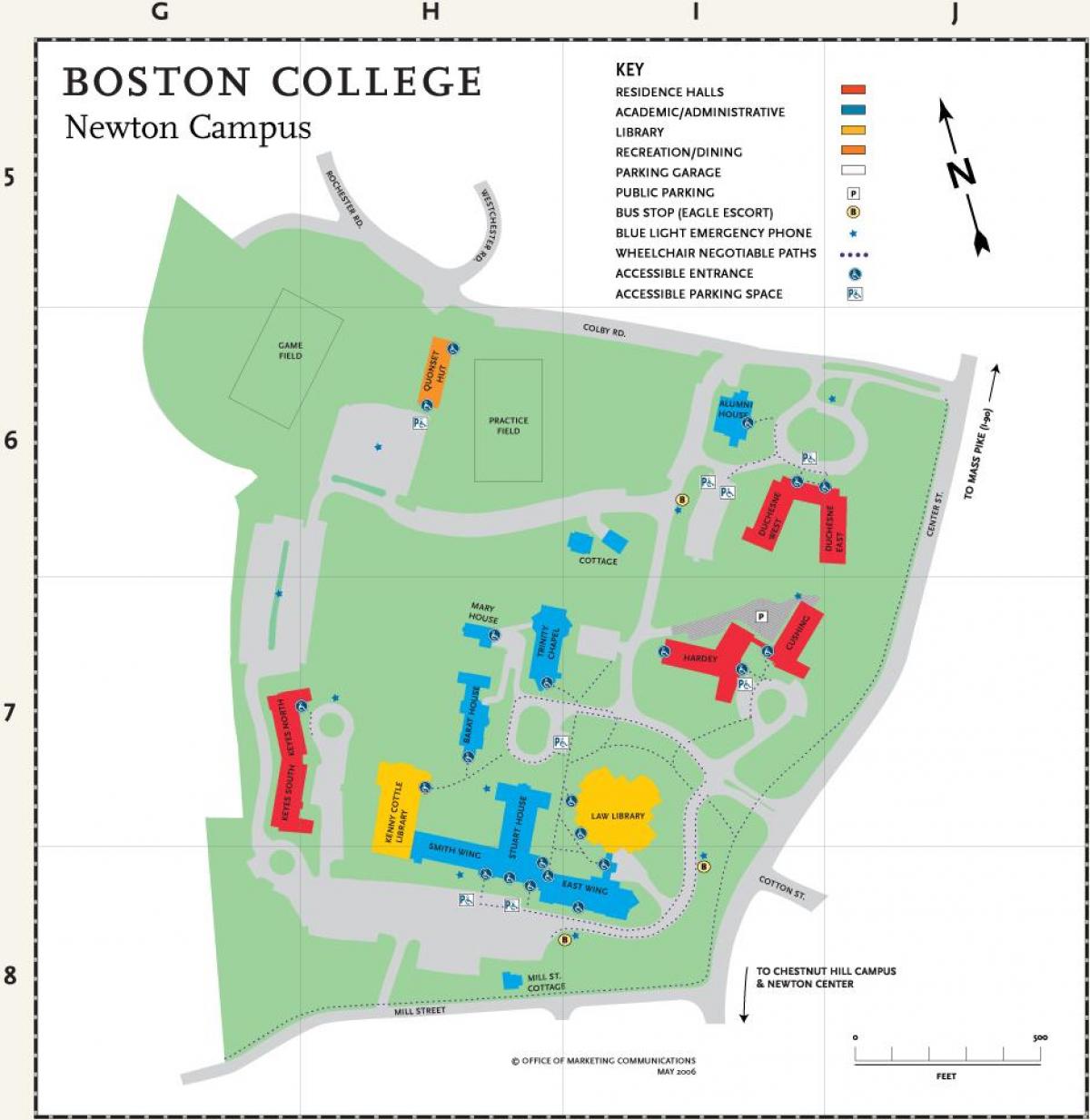 карту Бостонского колледжа