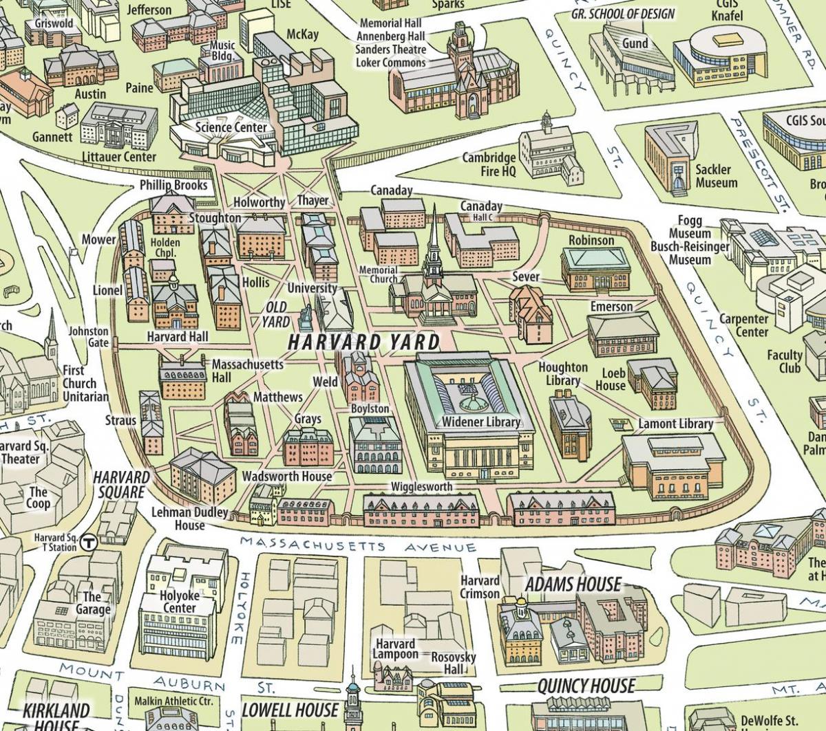 карта Гарвардского университета