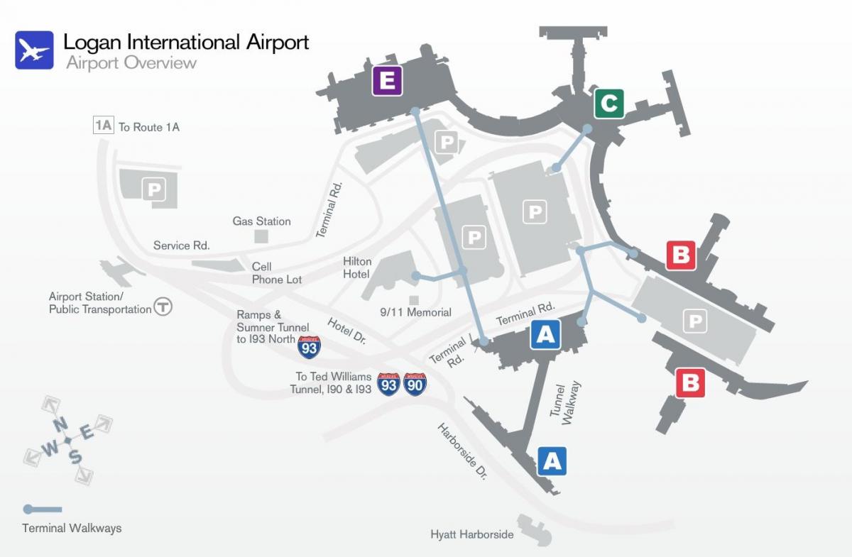 карта терминала аэропорта Логан б
