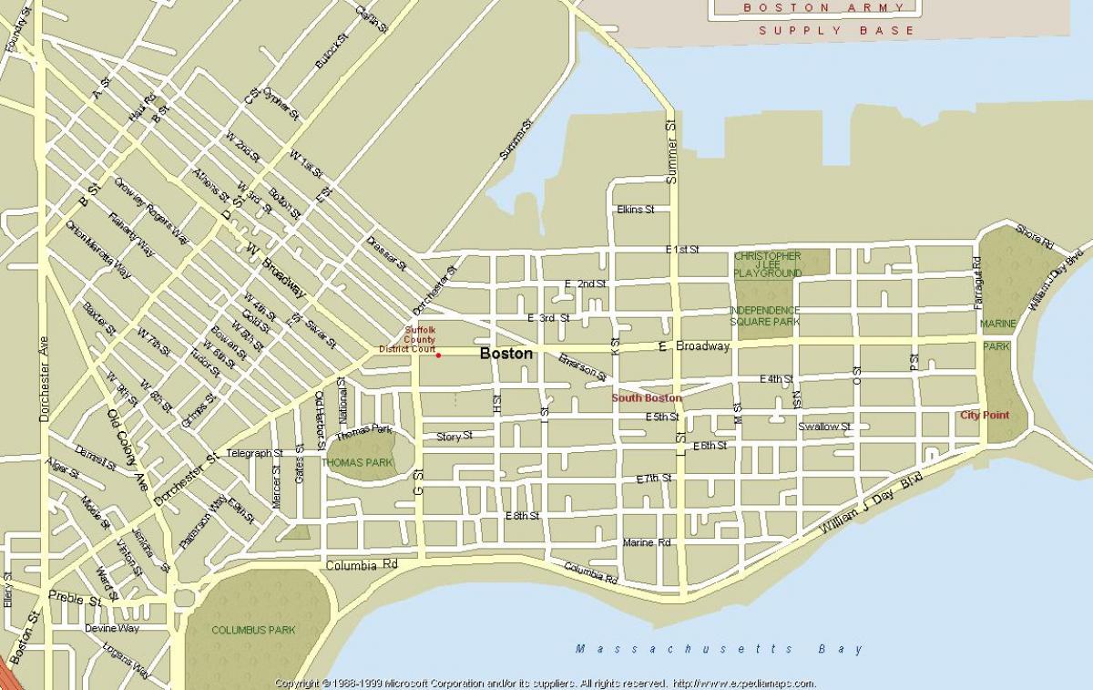 карту юг Бостон