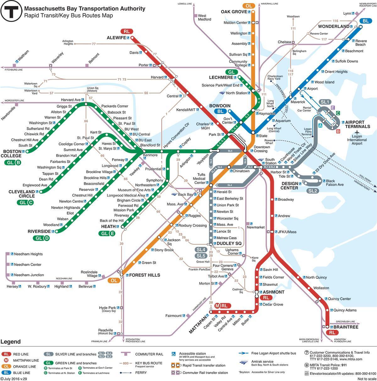 карту Т Бостоне