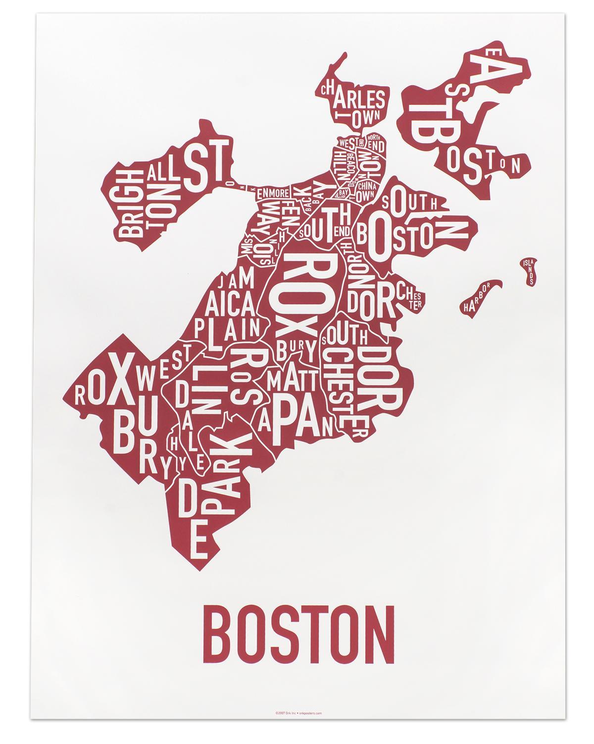 город Бостон карте