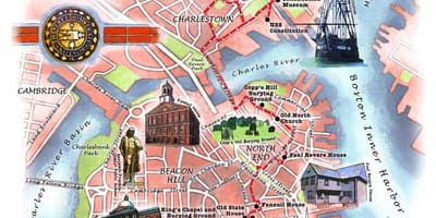 Свободы маршрут на карте Бостона