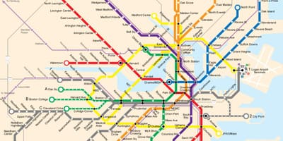 Бостон общественного транспорта карте