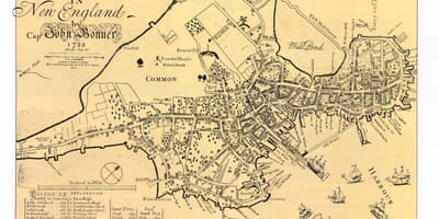 Старая карта Бостон
