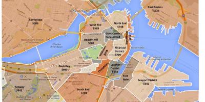Город Бостон зонирования карте