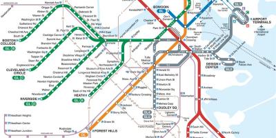 Зеленая линия на карте Бостона