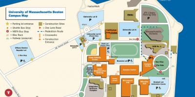 Университет Массачусетса в Бостоне в кампусе карте